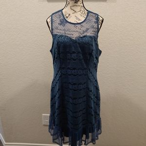 Francesca's Collections light Navy Blue Lace Sweetheart Dress. Size XL